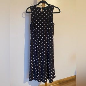 Black & White Polka Dot Ralph Lauren Knee Length Dress size 4.